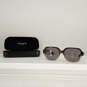 NWT Coach Rectangle Sunglasses With Case- HC8335U / C789